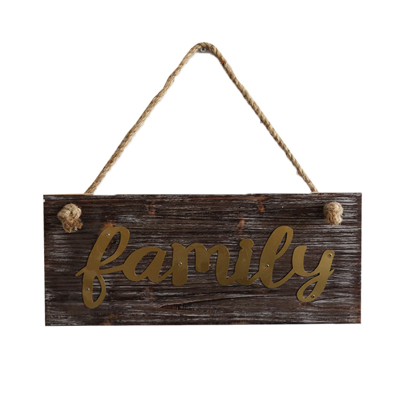 Logo Custom Hot sale Retro Outdoor Farm Garden Series Home Decor Logo Printed wood board Warm Prompt DIY Family Wooden Plaque