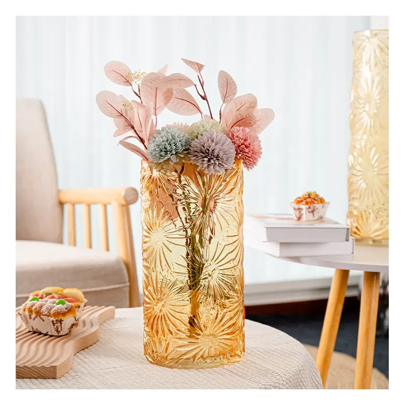 Hot Sale High Quality Decorative Flower Hand Blown Glass Vase Home Decor Round Glass Flower Vases For Home Decoration