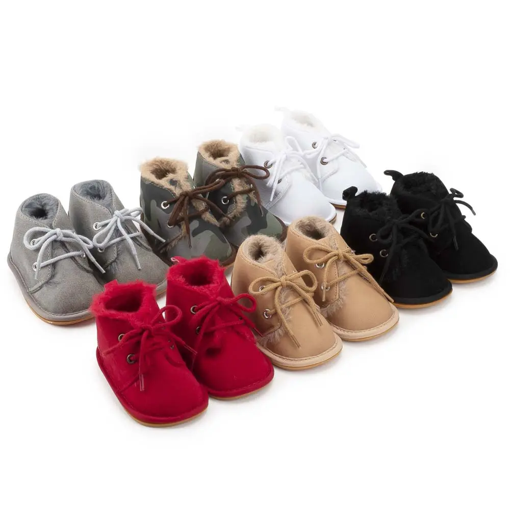 Осенне-зимняя новая теплая и бархатная детская обувь на резиновой подошве Нескользящая детская обувь для малышей хлопковая обувь