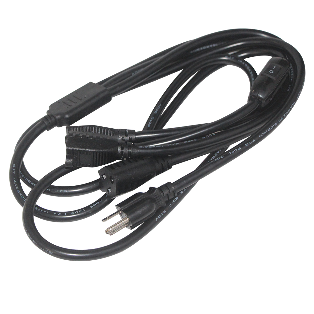 США NEMA сплиттер питания Y удлинитель 16AWG NEMA 5-15P до трех 5-15R сверхмощный кабель с переключением