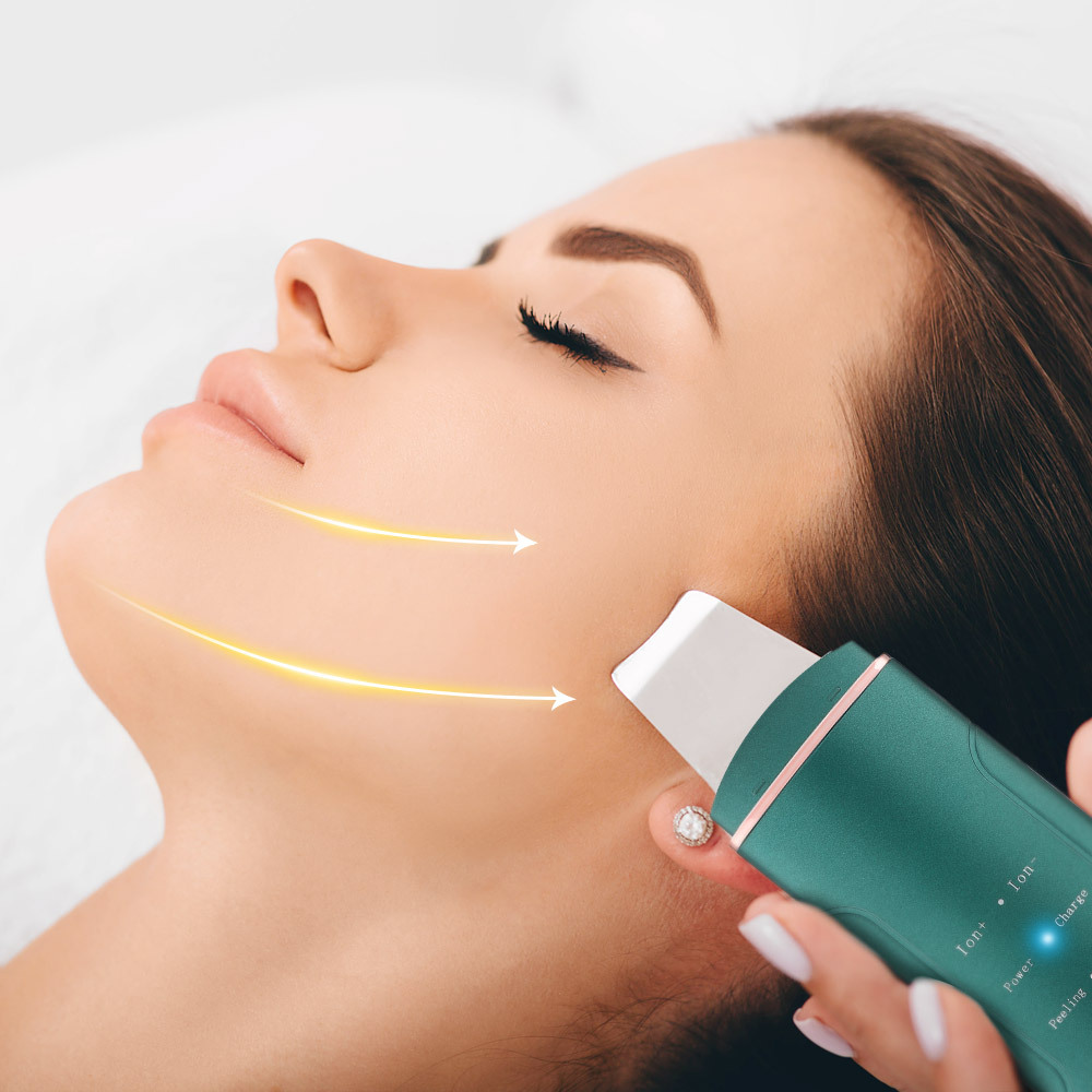 2021 Factory Price Iron Facial Skin Scrubber Peeling Face Skin Spatula Ultrasonic Skin Scrubber