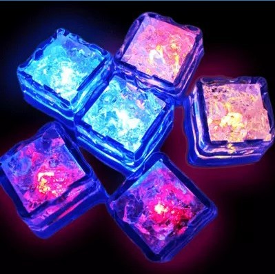 Bar KTV Luminous Ice Cube Light Put In Water LED Colorful Square Ice Cube Water Sensor Luminous Ice Cube
