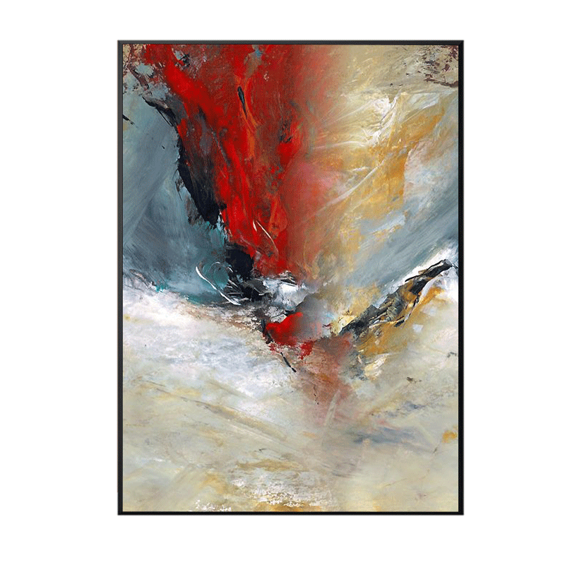 Abstract Acrylic Painting Blue Red Wall Art Canvas White Wall Decor Pictures for Living Room Home Decor 20*30 inch