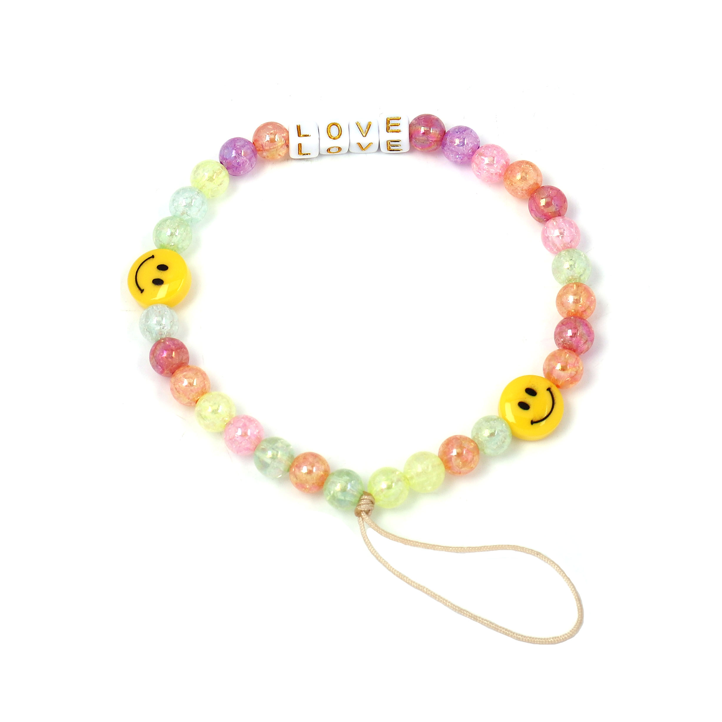 Lovely DIY Handmade Custom Mobile Phone Chain full of LoveLucky Mobile Phone Chain Colorful Flowers Smile Mobile Phone Chain