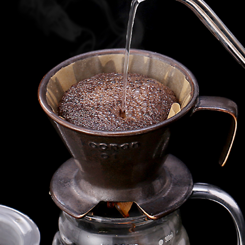 V01Filter dripper1-2cup koonan Налейте Воронка-дриппер для кофе многоразовый фильтр конус печь для обжига керамическая Воронка-дриппер для кофе V60 с фильтром для кофе
