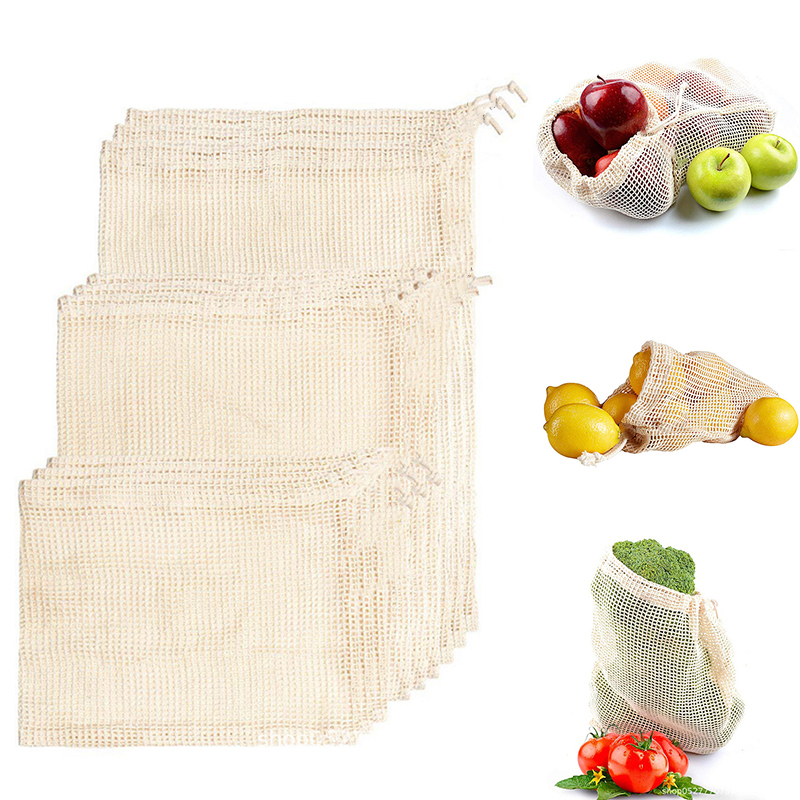 Custom fruit bag cotton Organic 100% Cotton Mesh Produce Bags