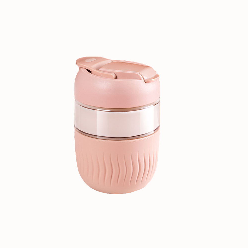 Glass Travel Mug with Lid Reusable Coffee Cup BPA-Free Safe Portable Durable Outdoor Drinking Tumbler With Silione Sleeve