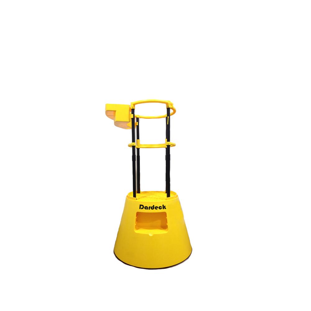 TCD Dardeck Plastic rolling kick safety step stool ladder with spring loaded wheels guard bar