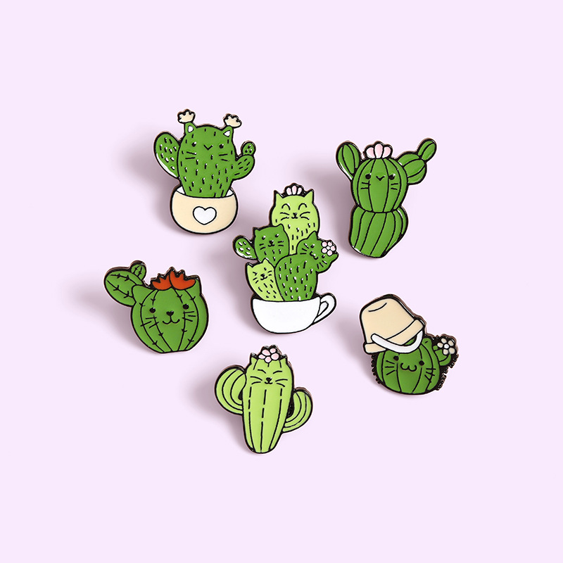 2021 Hot Sell Fashion Personality cactus brooch Cactus Brooch Cartoon Brooch