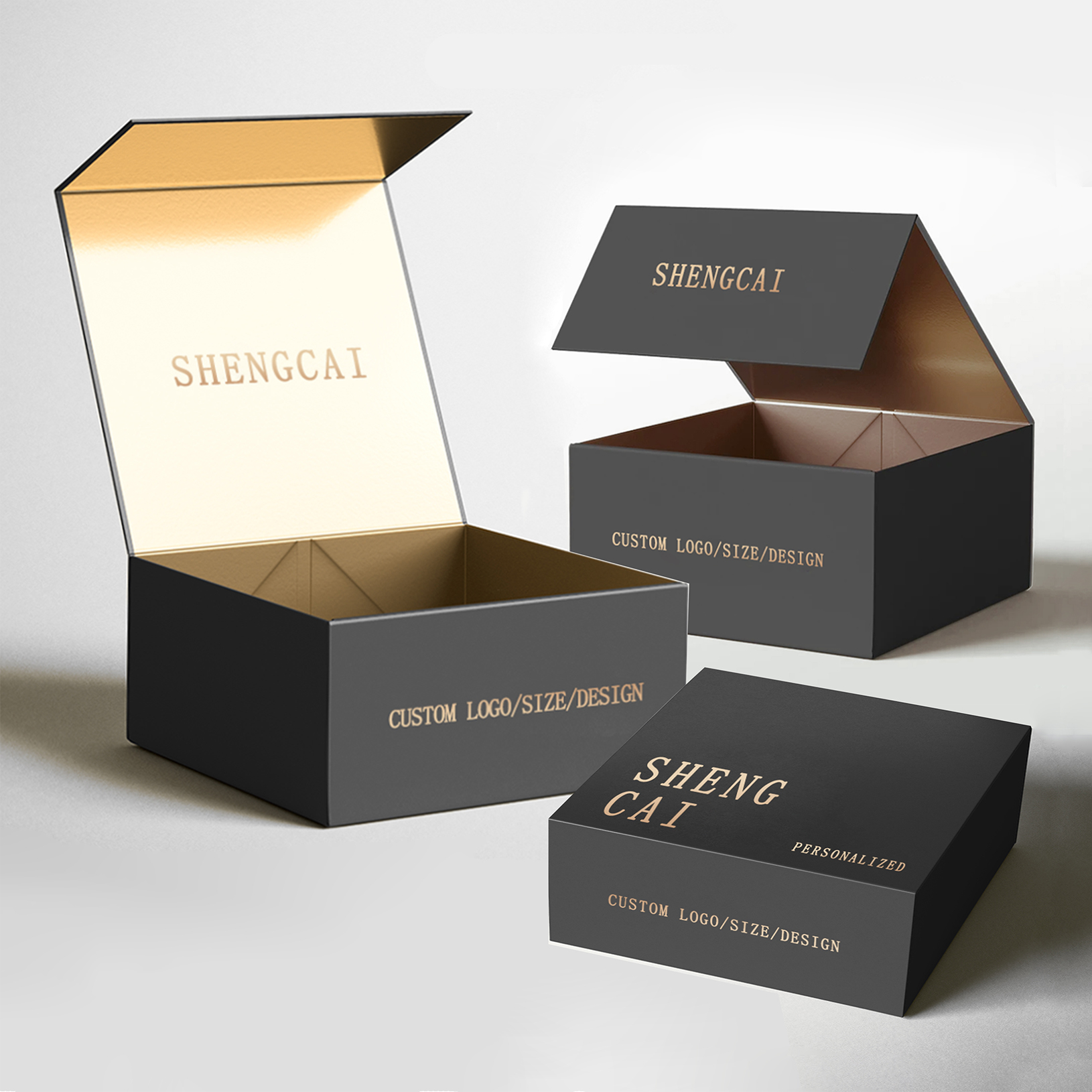 Custom Luxury Black Paper Packing Folding Shoe Gift Box Magnetic Paper Box Packaging With Magnetic Flap Closure