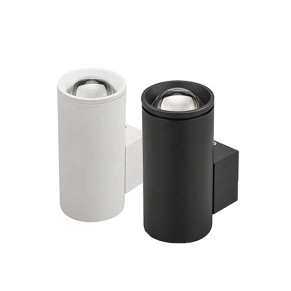 Black white decoration square round up and down light ip65 waterproof beside led cylinder light wall