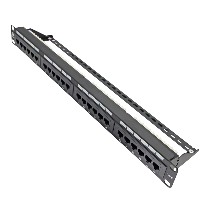 VCOM 19 "1U Cat6 24 портовая коммутационная панель сетевые стойки пустой RJ45 Ethernet UTP Cat6 патч-панель для стелажного