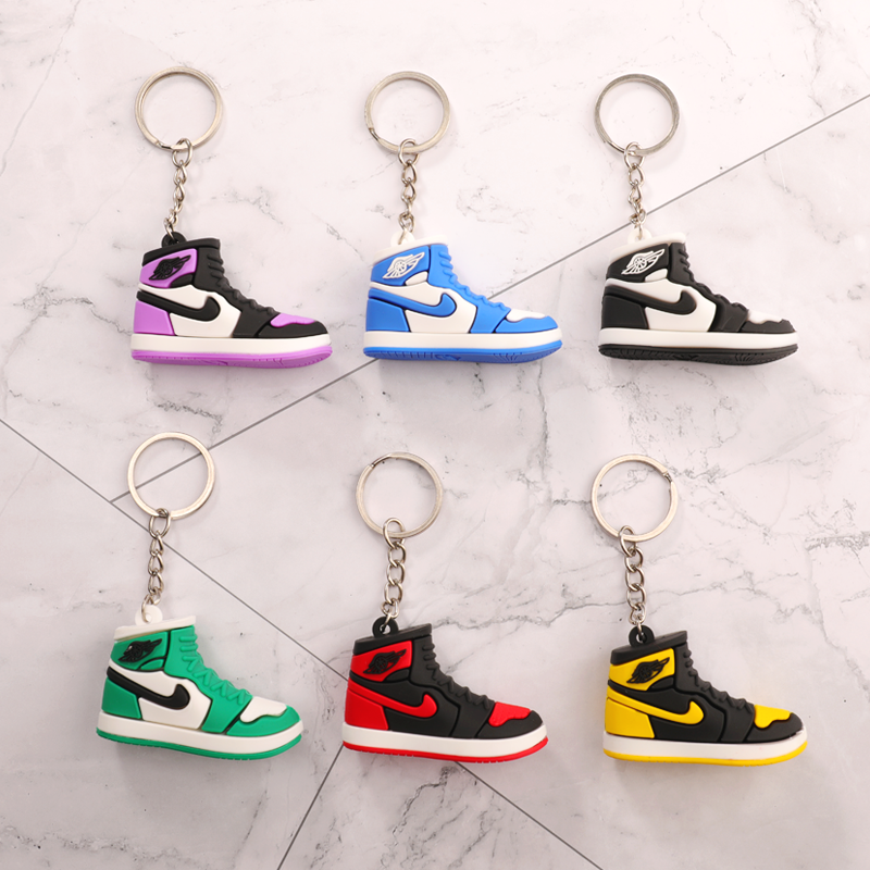 Лидер продаж на Amazon, спортивная резиновая 3D мини обувь, кроссовки Air Jordan, брелок с мини-коробкой