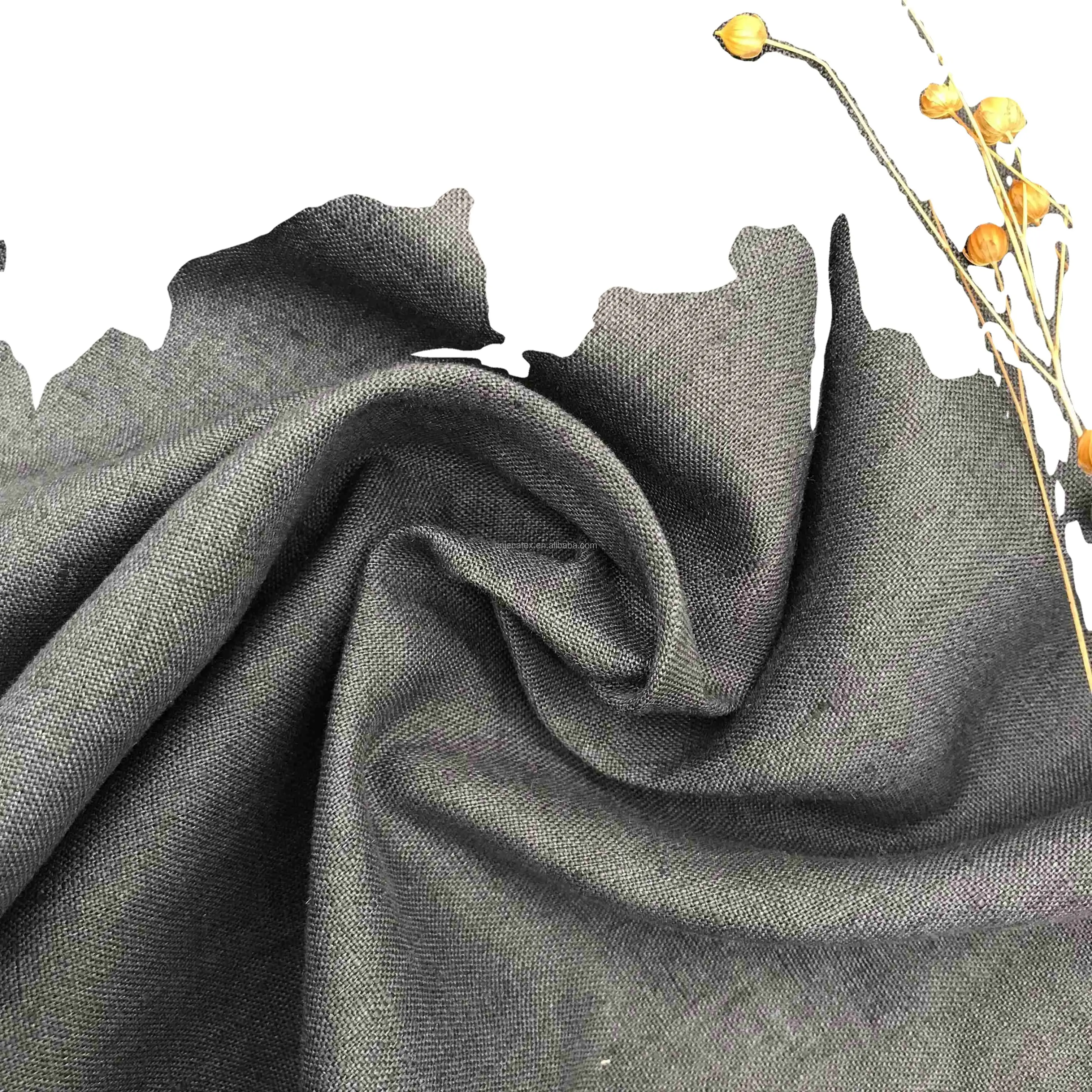 Jeca JECA/1B-ZS  GRS  Recycled 100% Linen Fabric Solid piece dyed  For Clothes  Home Textiles Wholesale  Woven  european flax
