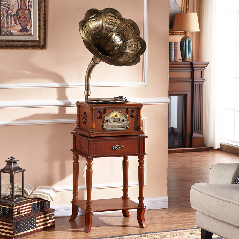 Винтажный громкоговоритель Phonograph, проигрыватель виниловых записей, винтажная магнитола, сабвуфер, проигрыватель записей, мебель для дома