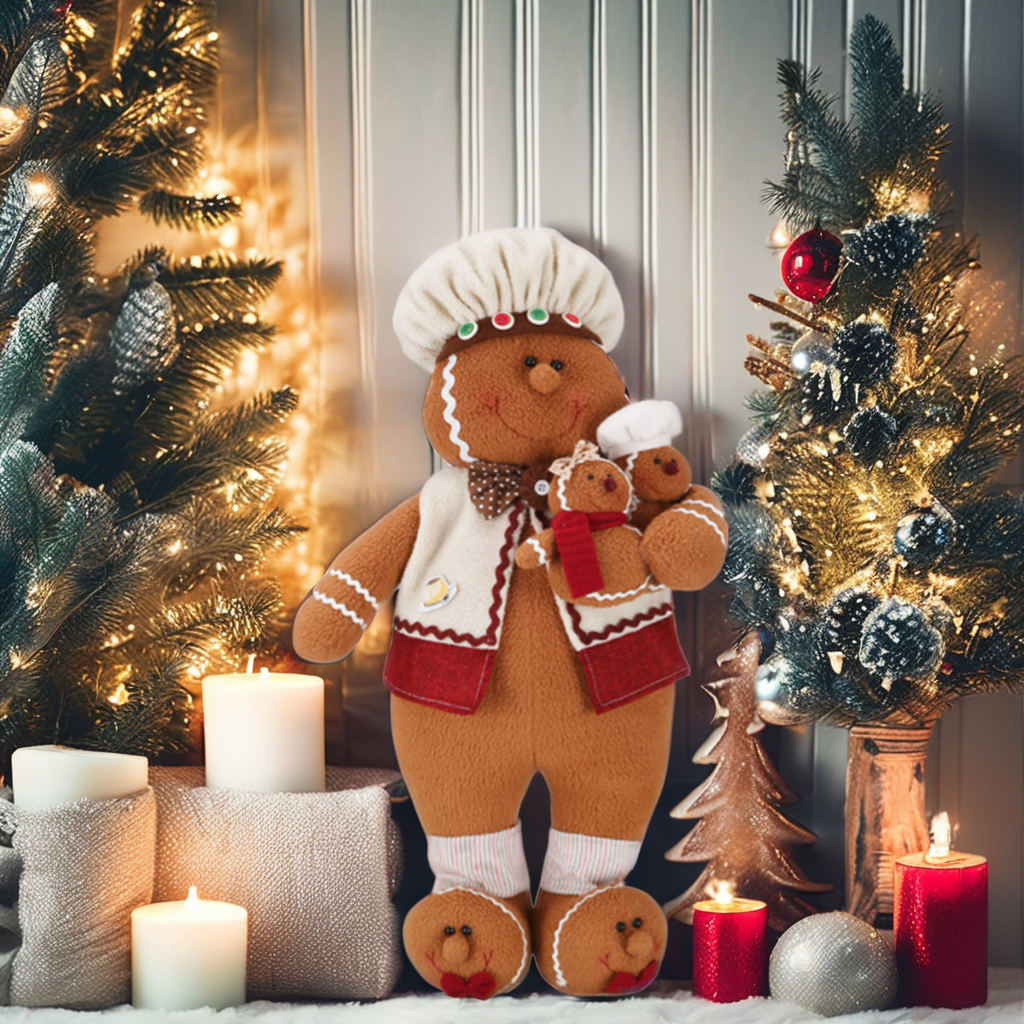 Cute Gingerbread Man Doll New Style Cartoon Ornament for Christmas Party Decorations and Gift Giving