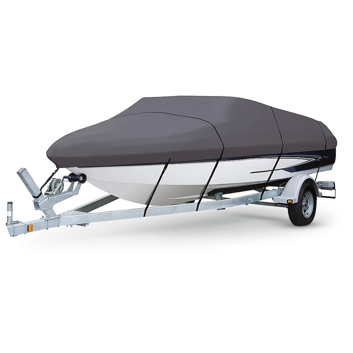 JZ Waterproof Boat Cover for V-Hull Fishing Boats 12-16ft