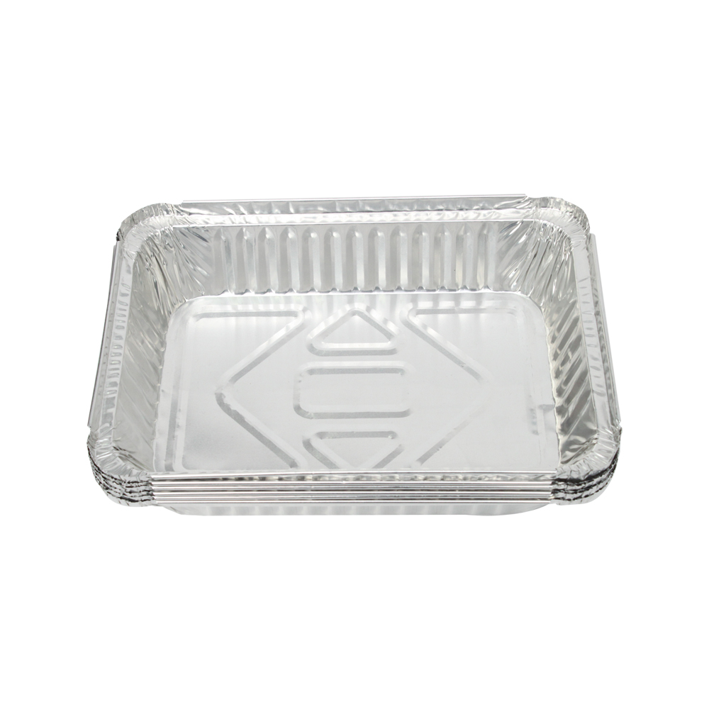Takeaway Disposable Food Grade 60 Micron Rectangular Aluminium Foil Container