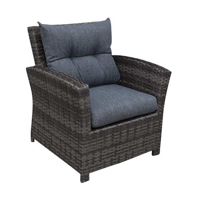 Aluminium Tube Outdoor Single Sofa Garden Furniture Rattan Sofa