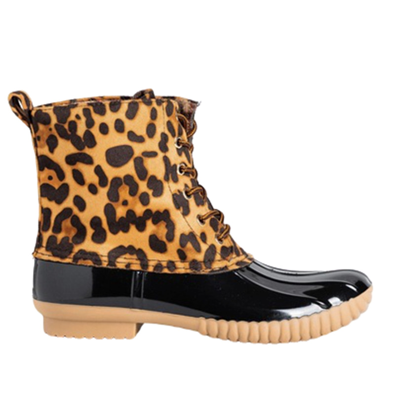 Autumn and Winter Amazon Plus Size Women's Shoes Color Matching Western Duck Hunting Boots Chelsea Boots