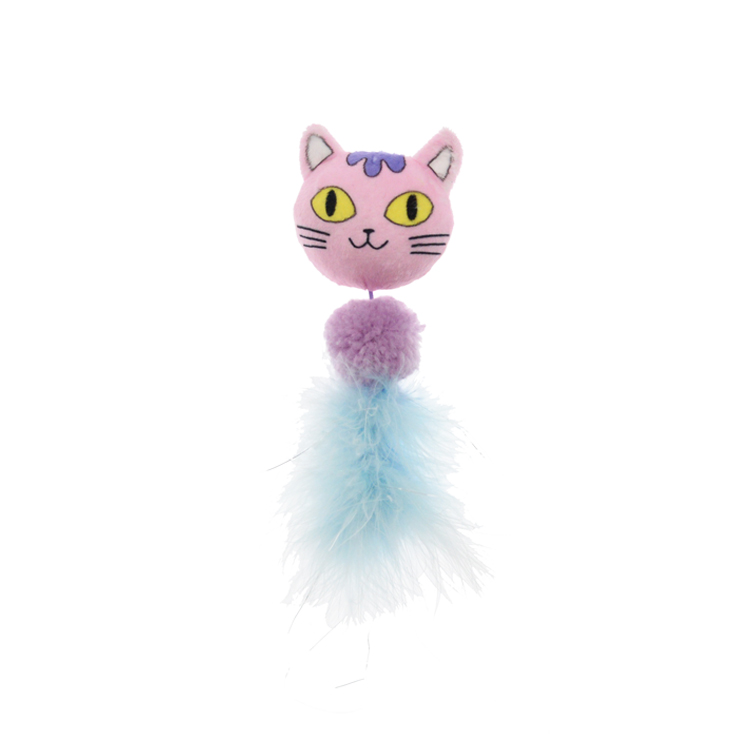 Игрушка для кошек с хвостом из перьев, 3 цвета
