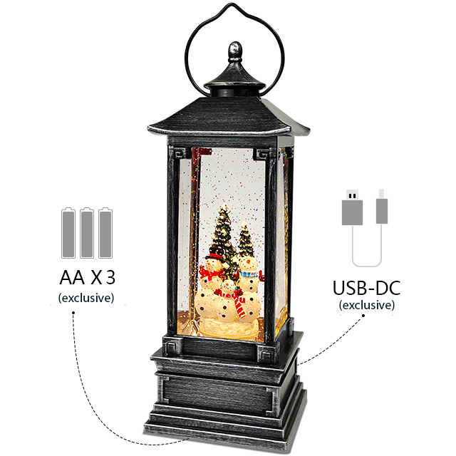 Spinning Globe Lantern Battery Snow Globes Christmas Lantern Water Globe