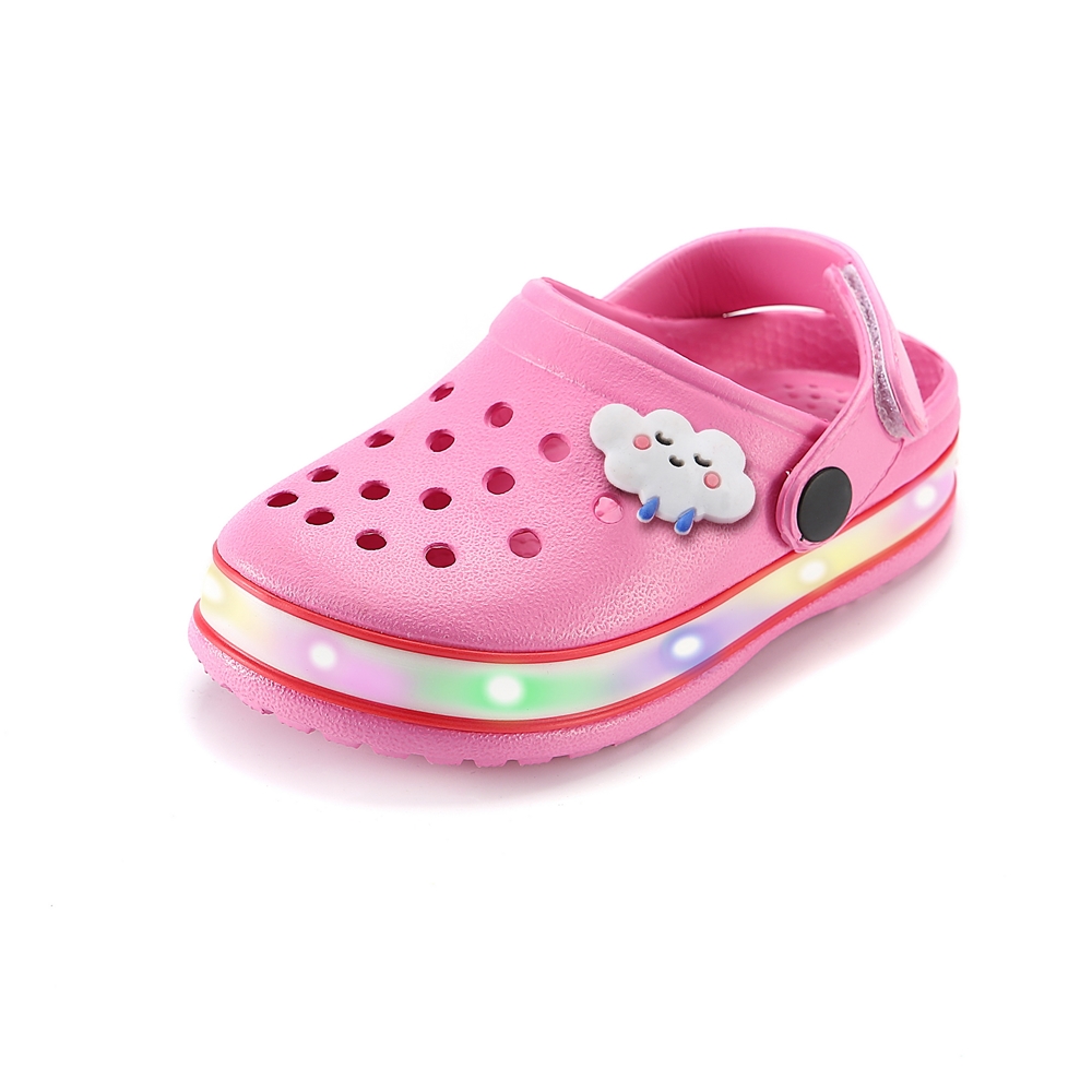 Boys Girls Light up EVA Sandals Slip on Lightweight Non-Slip Kids' Clogs LED Garden Shoes