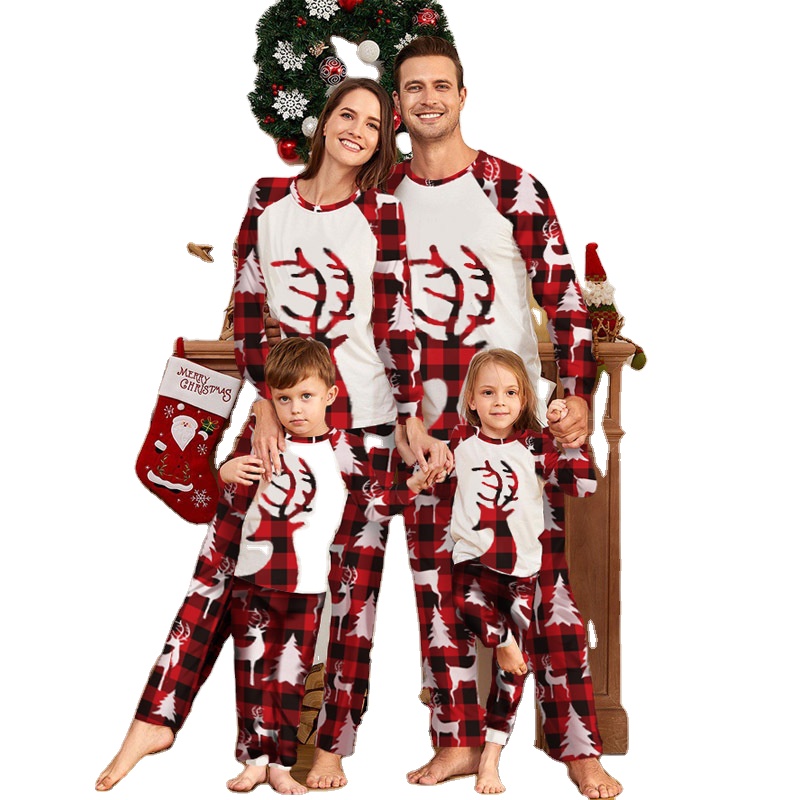 Christmas Sets For Women Kids Family Set Deer Xmas Printed 2pcs Suits Homewear Clothing Outfits