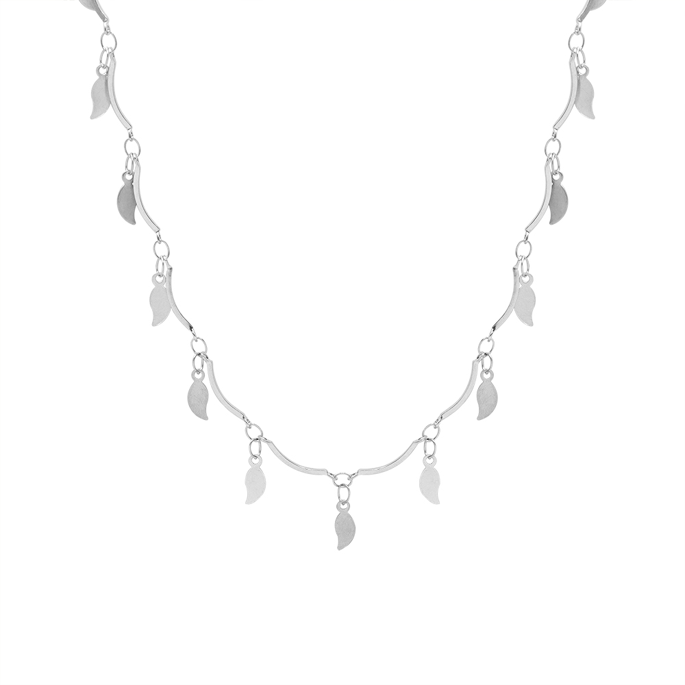 Hot Selling Titanium Steel Chain Leaf Charm Necklace