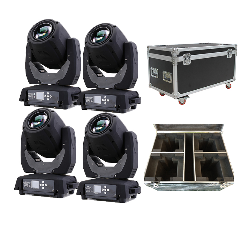 4 лампы + flightcase 230 Вт mini 7r, профессиональный вращающийся головной свет, сценический свет, свадебный свет