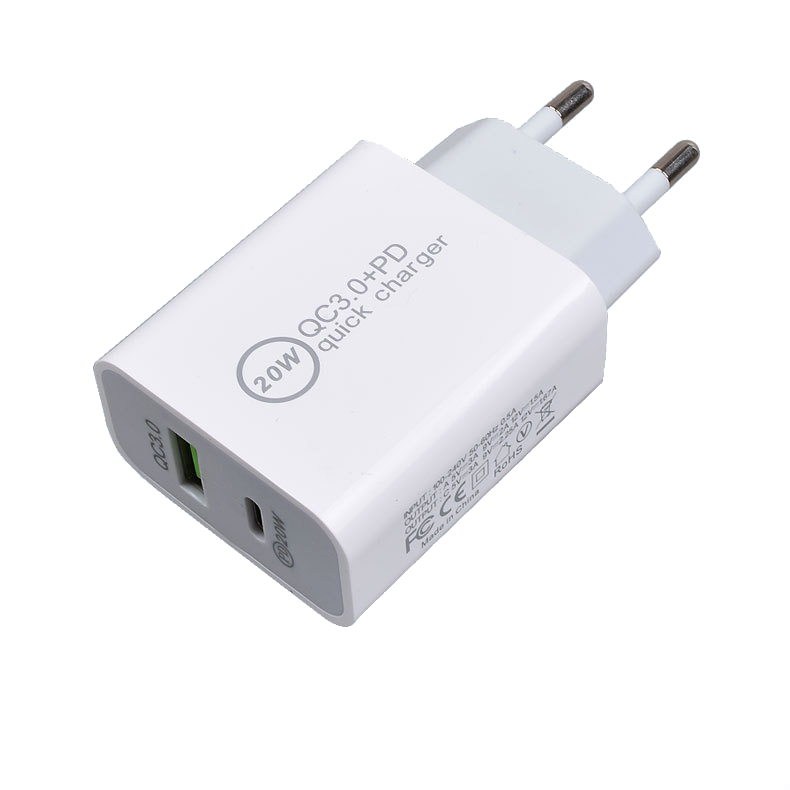 Новинка 20 Вт Быстрая зарядка QC3.0 PD двойной порт Стандартная зарядка США и Европейский стандарт адаптер без коробки