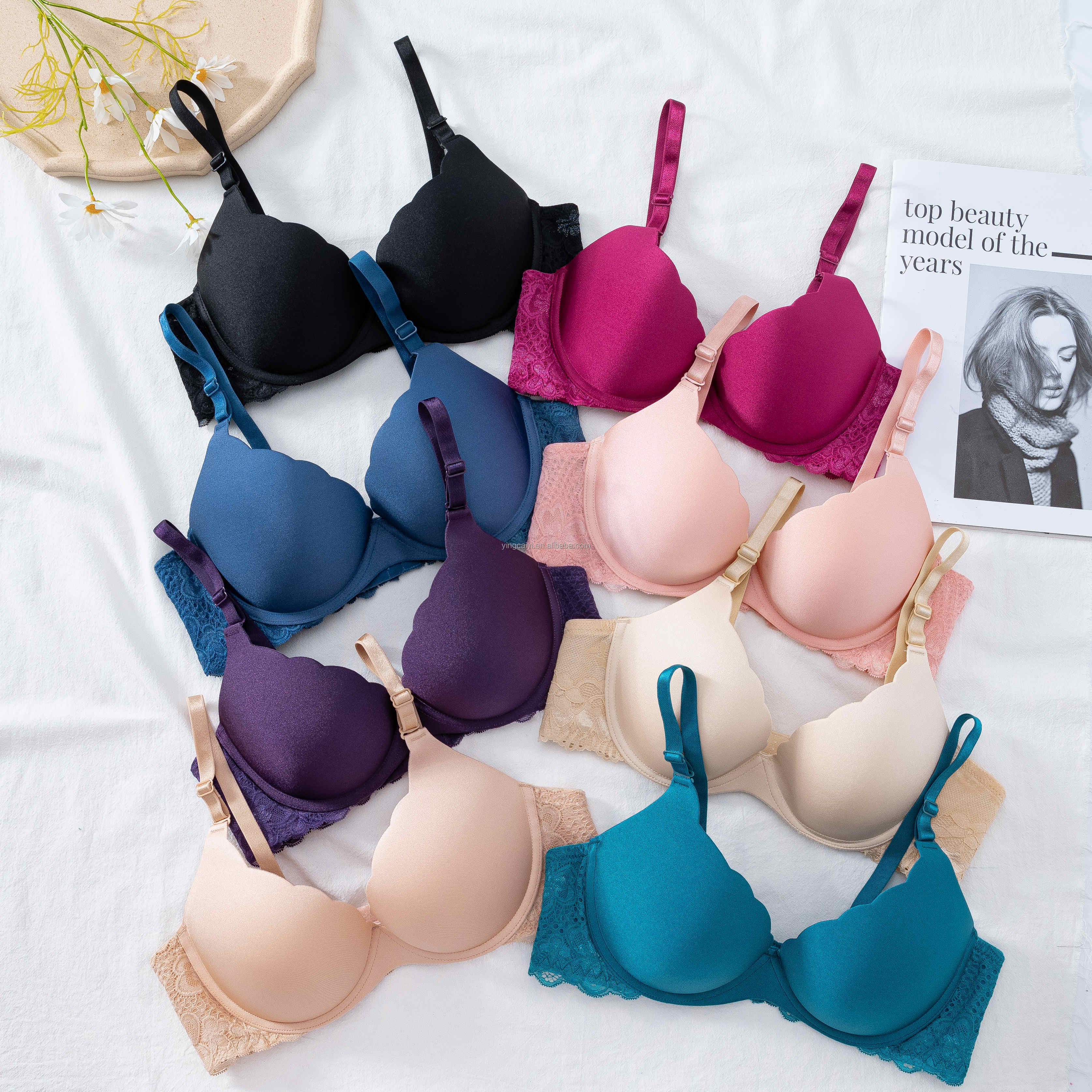 Hot Popular Fancy Ladies Girls Seamless Bra with Butterfly Lace Back
