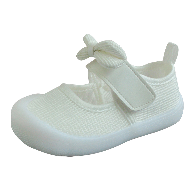 Little Girls Jelly Bottom Princess Shoes Bow Up Mesh Leisure Walking Sneakers
