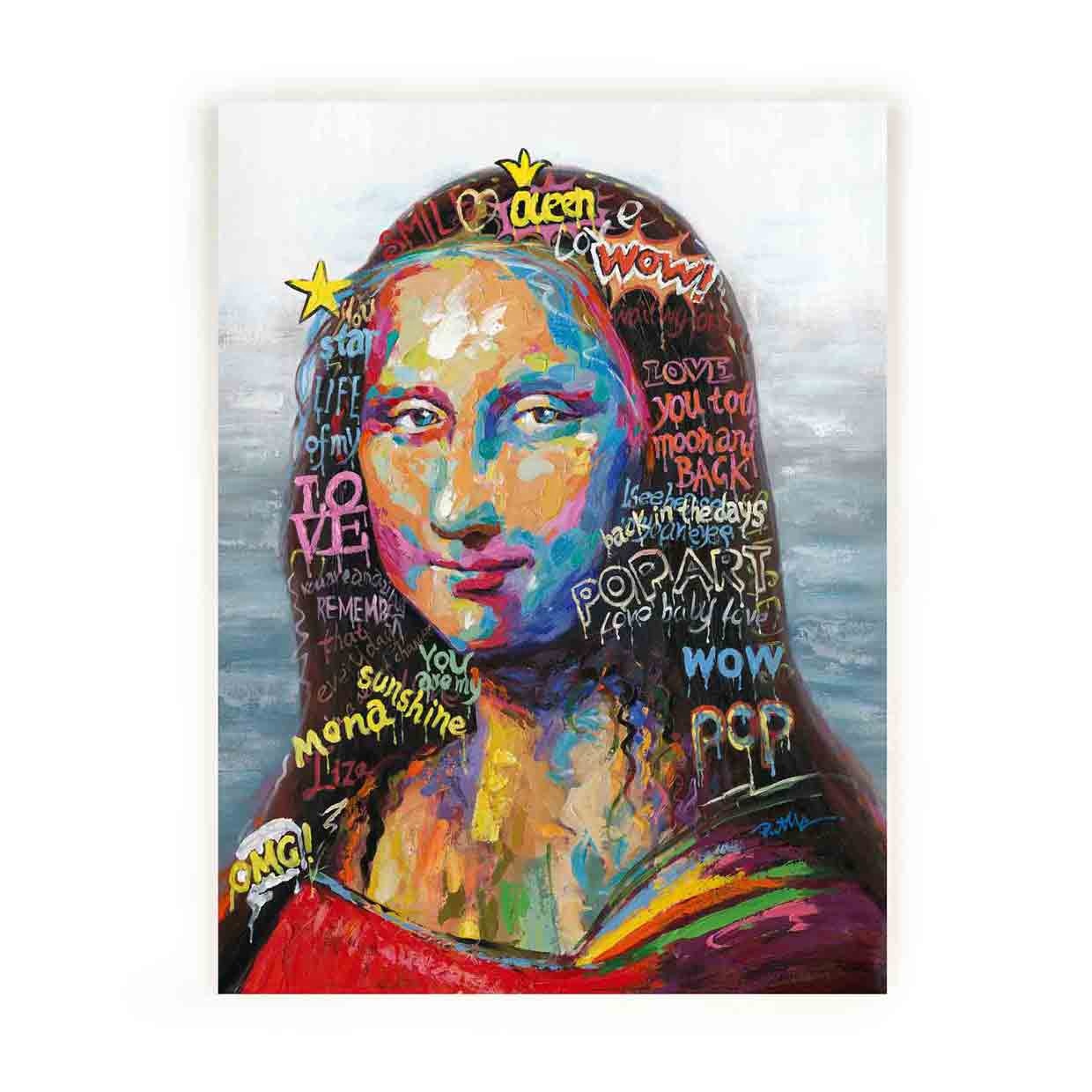 100% ручной работы Поп Арт картина маслом Mona Lisa модные абстрактные и современные холсты для рисования Настенный декор