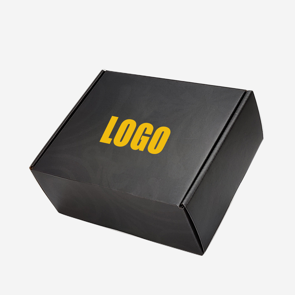 Printing Packaging Black Corrugated Kraft Cardboard Mailer Shipping Boxes Carton Box Custom Logo Gift Apparel Paper Recyclable