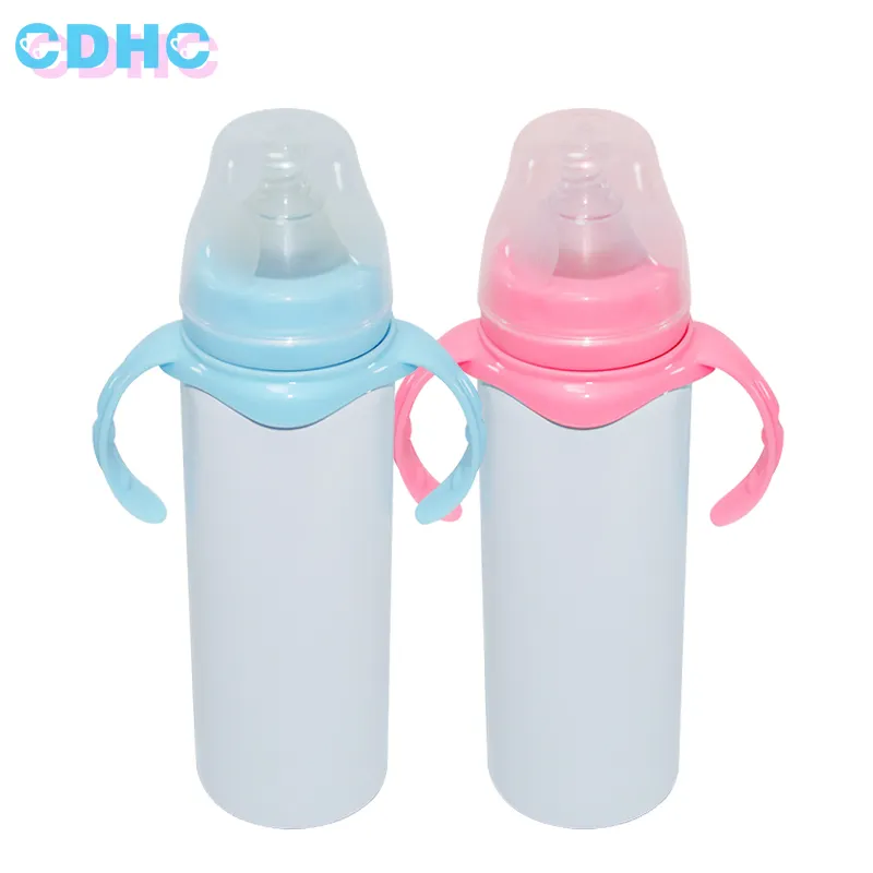 US Warehouse Free Shipping 8oz Baby Sippy Cup Stainless Steel Kids Tumbler Milk Water Bottle Sublimation Blanks Sippy Cup