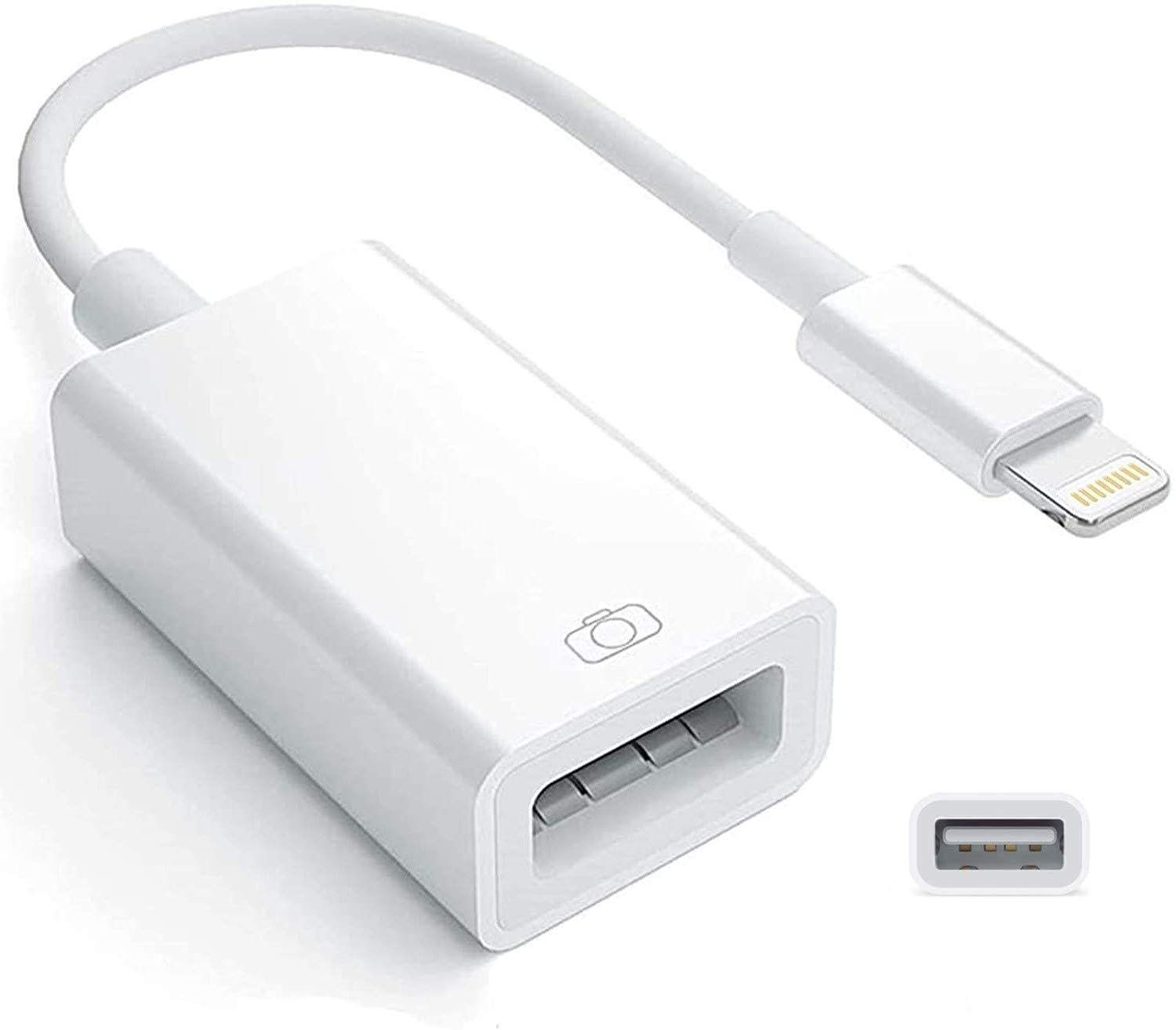 Адаптер для камеры Light-ning к USB адаптер OTG с подсветкой и кабелем для синхронизации данных совместим с iPhone iPad для кардридера U диск мышь MIDI