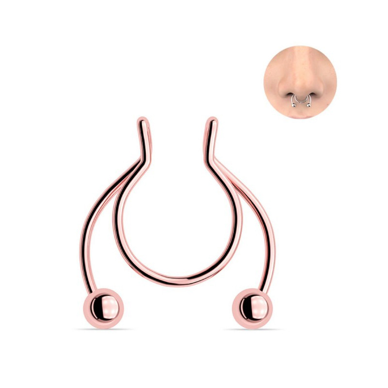 New Nose Clip Medical Stainless Steel Hot Sale Nasal Septum False Nose Ring Piercing Jewelry nose ring clip on