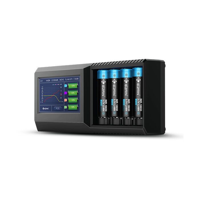 Новинка 2019 18650 4 слота lcd зарядное устройство Elan Lux S4 Сенсорный экран интеллектуальное зарядное устройство для батареи