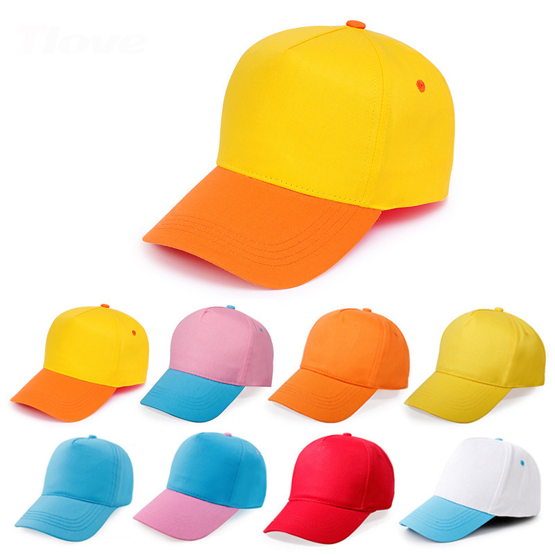 Children's Cotton Stitching Color Fashion Trend Mixed Color Kid Baseball Cap Kids Custom Hats