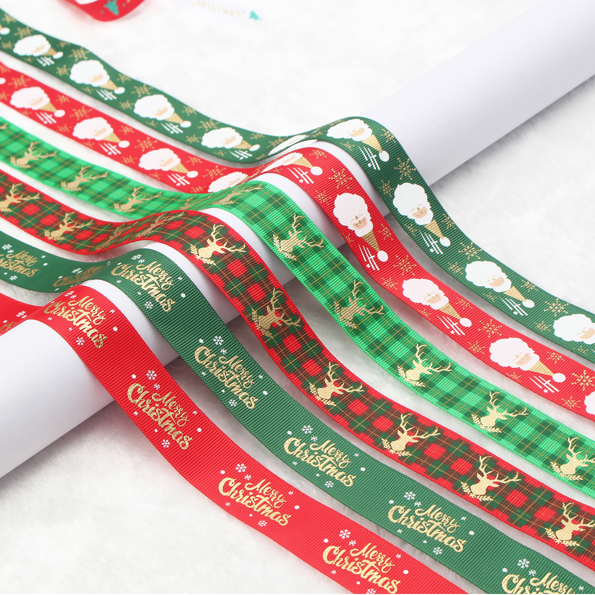 Multi ширины золотой фольги подарок вышивка крестом пакет партия украшения Grosgrain Рождество ленты