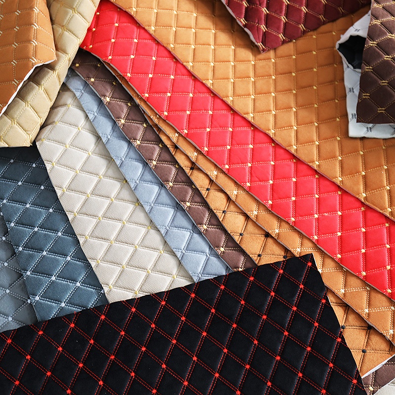 Quilted Embroidery Fabric With Foam Backing For Sofa & Car Seat Cover Making