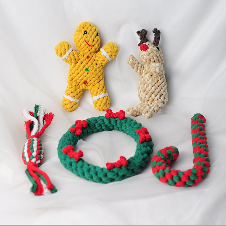 Amazon Interactive Grind Their Teeth Knot Christmas Other Chew Toys Set