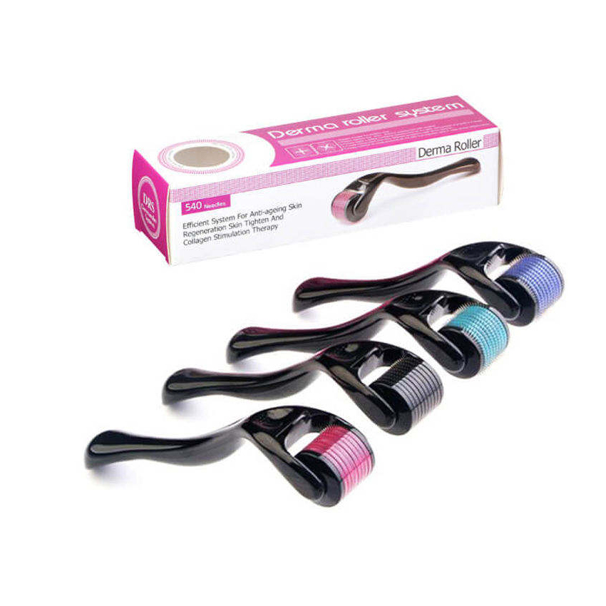 Derma roller от производителя, титановая микро игла, 540 розовая, 0,5 мм, 1 мм