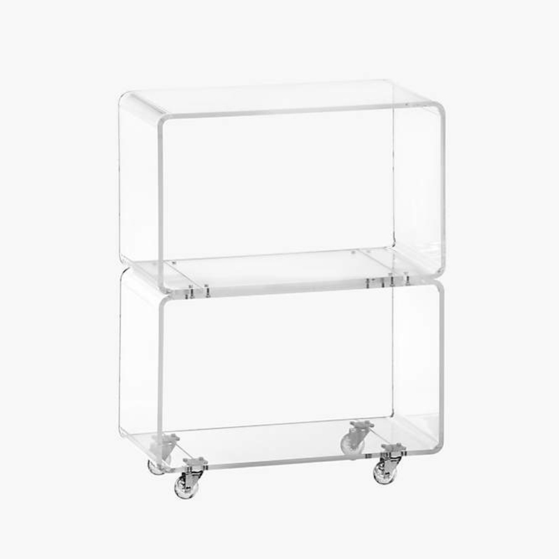 bespoke universal 2 shelves rolling clear acrylic hotel service trolley lucite bar use cart