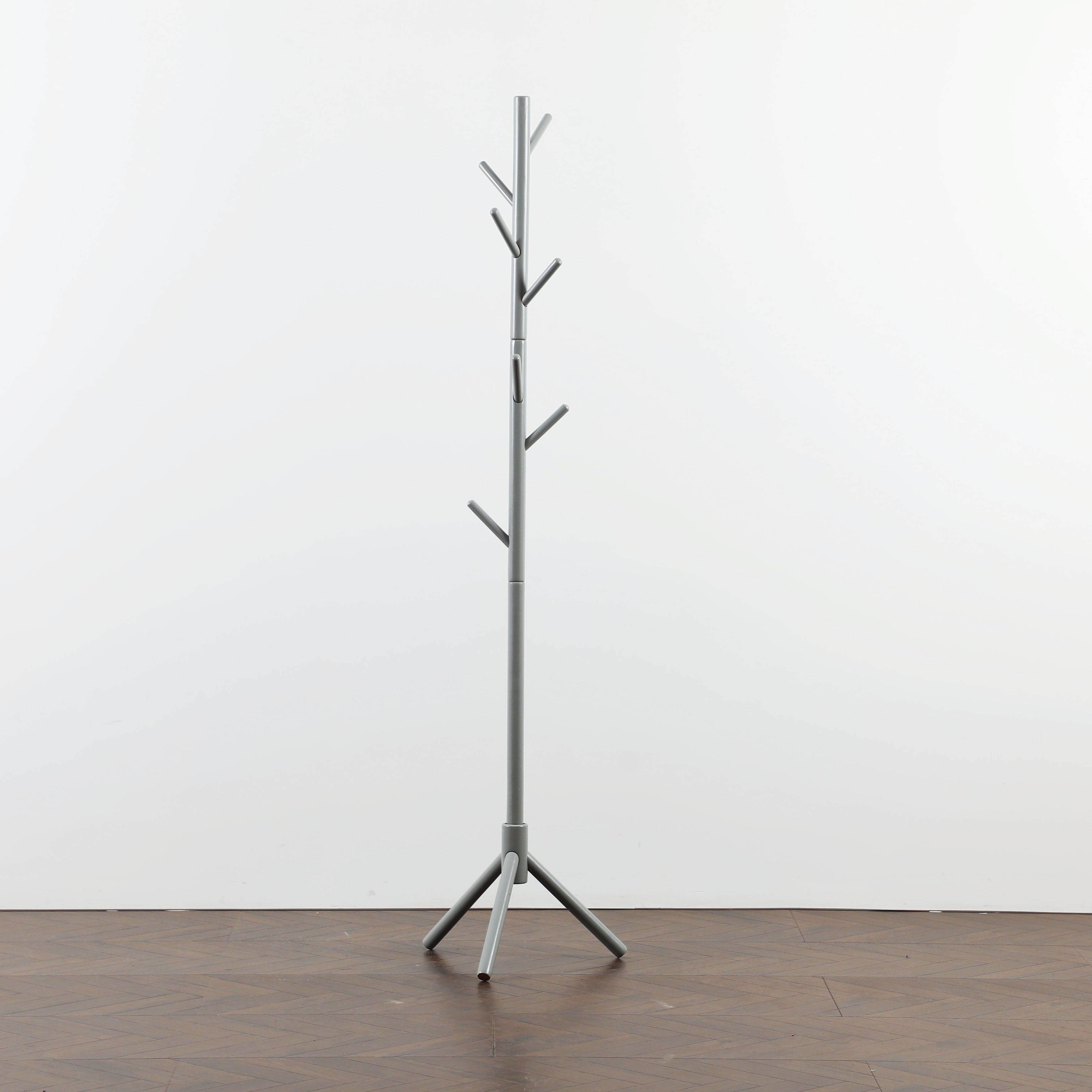 Wholesale Bedroom Living Room Furniture Modern Light Grey Assembled Standing Wooden Coat Rack