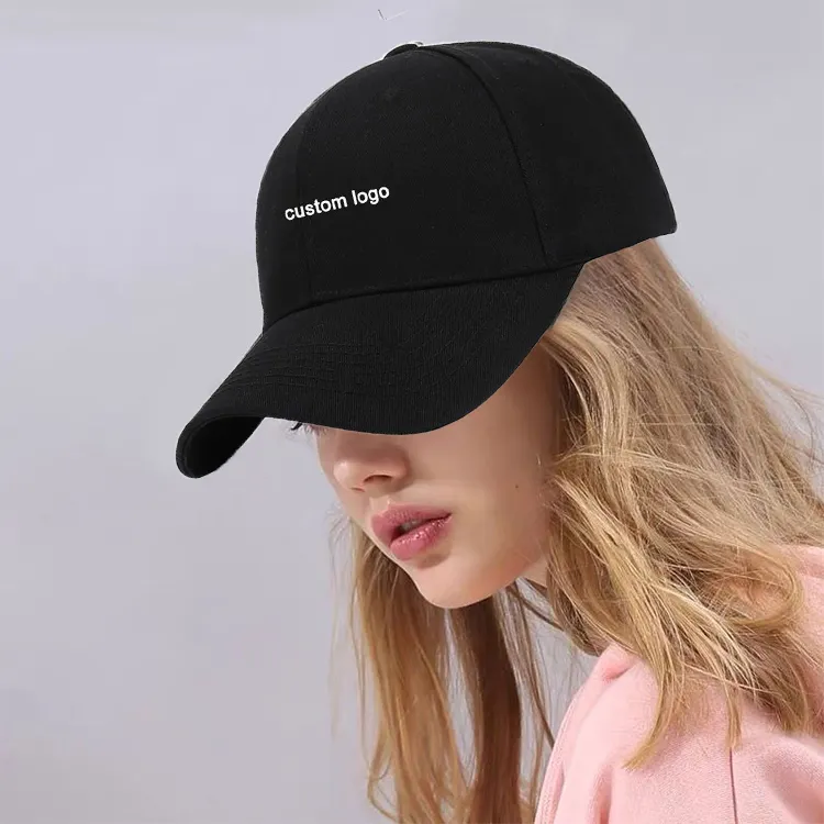 High quality casquette black cotton blank baseball hats custom logo adjustable custom baseball cap without logo