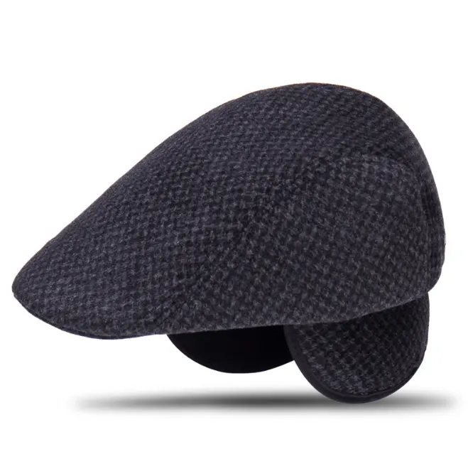 Caps Fashion Cotton Forward Hats Male Casual Autumn Winter Warm Cap Middle-aged And Elderly Men Beret Hat