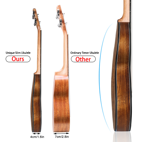 Hricane Cutaway Tenor Гавайские гитары 27 дюймов Экстра тонкая Легкая однотонная ель грецкий орех сбоку и сзади для путешествий Гавайские гитары для начинающих