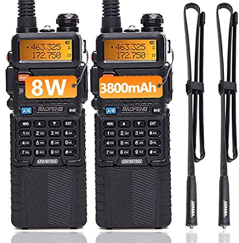 BaoFeng UV-5R высокой мощности Tri-мощность портативная Двусторонняя радиосвязь 3800 мАч батарея & ABBREE Тактический антенна